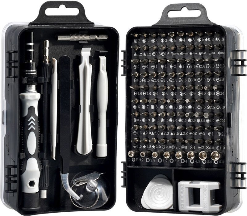 115-in-1 Präzisionsschraubendreher-Set, tragbares magnetisches Präzisionsschraubendreher-Set, Reparaturwerkzeug, Schwarz