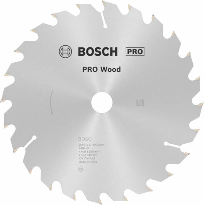 Pro Wood Kreissägeblatt, 190 x 2,6 x 20 mm, T24 - Bosch