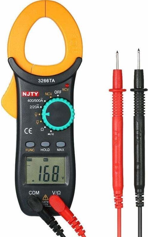Pinza amperometrica digitale, portata automatica, 2000 conteggi - Capacità di continuità acustica, multimetro, tester a ...
