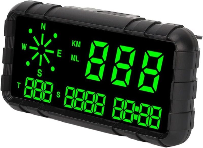 Shining House - Auto-HUD, universelles digitales GPS-Tachometer-HUD-Display mit Übergeschwindigkeitswarnung/Müdigkeitsal...