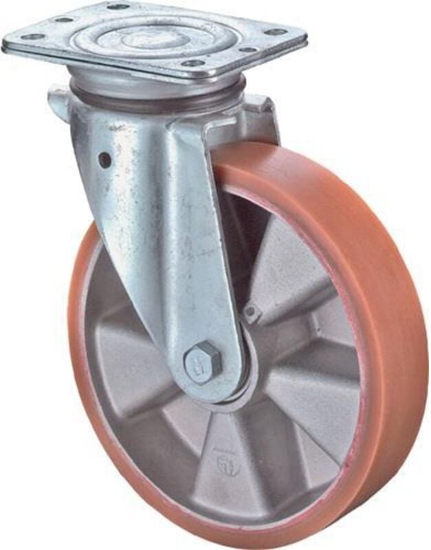 Bs rollen Lenkr.,Stahlblech,Platte Guss-Polyurethan100mm