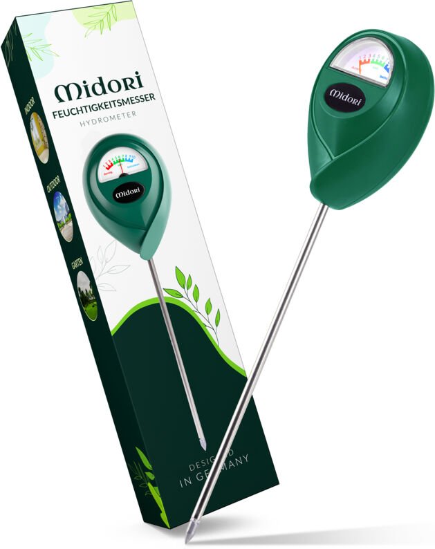 Thumbnail - 6 x Midori Boden-Feuchtigkeitsmesser Messgerät Hydrometer Pflanzen Grün 17,5 cm Sonde