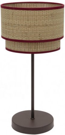 Roque hohe Tischleuchte 1xe27 natur/rot 60x30x30 cm