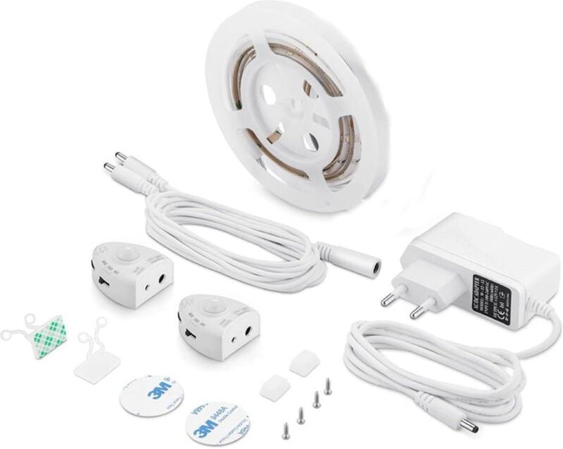 Jardinion - led Streifen mit Bewegungsmelder Nachtlicht warmweiß 120cm Weiß 1 led Streifen, Bewegungssensor, dimmbar, Ti...