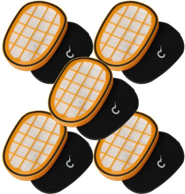 5x Vormotor-Filter, 5x Motorschutz-Filter kompatibel mit Philips SpeedPro Max FC6813/01, FC6822, FC6814 Staubsauger - Vh...