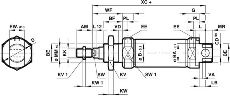 Norgren - imi RM/8025/M/160 Rundzylinder Hublänge: 160 mm 1 St.