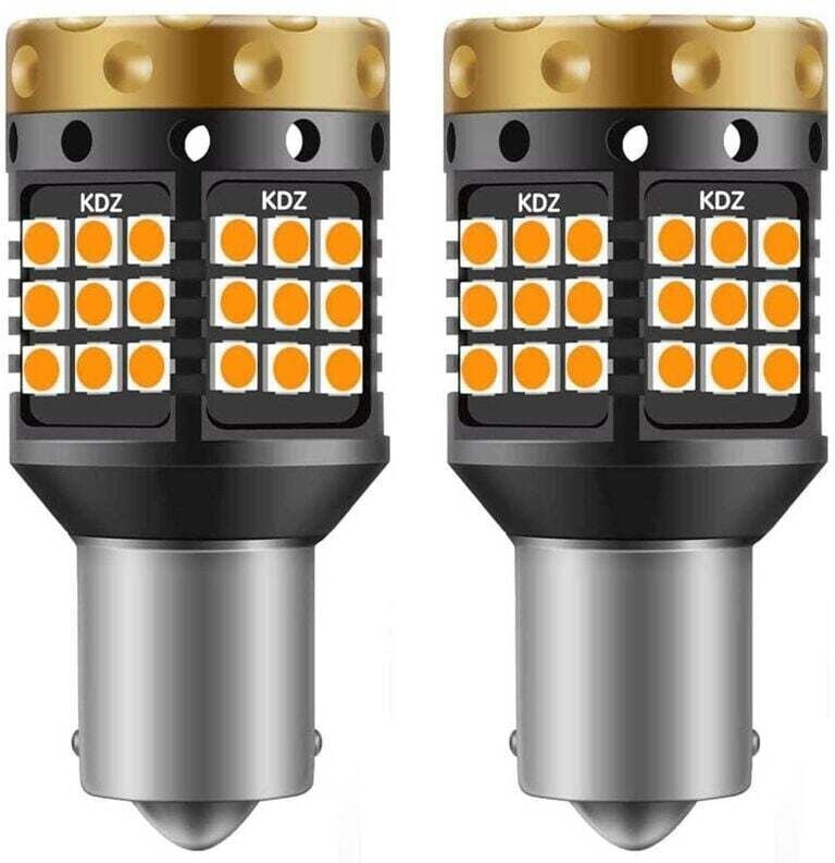 Lntyq - 1156 BA15S P21W Ampoules Clignotants led Ambre Jaune Orange 3700LM 3030 45 smd Canbus Sans Erreur Anti-Hyper Fla...