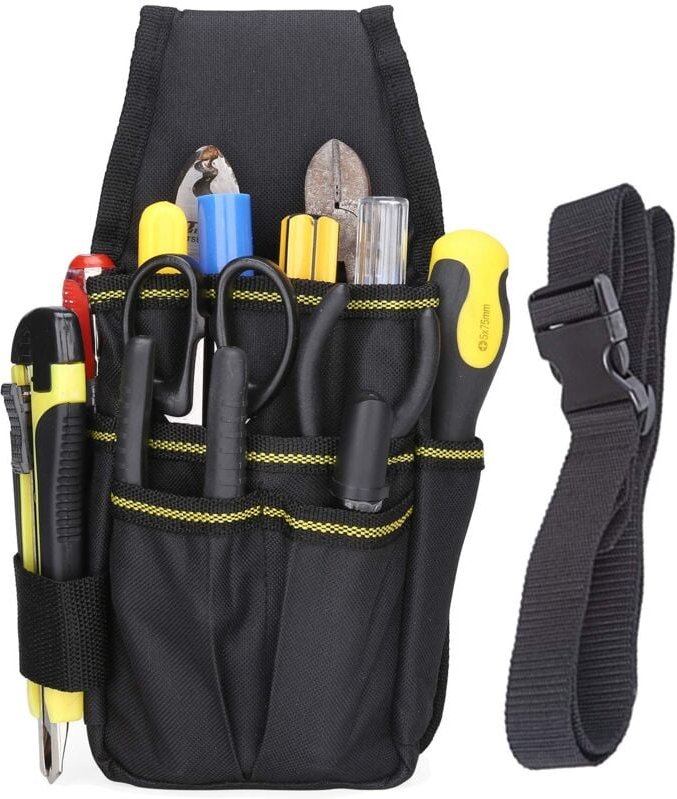 Werkzeugtasche zur Aufbewahrung von Bastelarbeiten, Gürteltasche aus schwarzem Oxford-Stoff