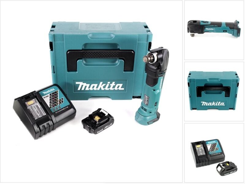 Makita DTM 51 18V Li-Ion Akku Multifunktionswerkzeug im Makpac + 1x BL 1815 N 1,5 Ah Li-Ion Akku + DC 18 RC Akku Schnell...