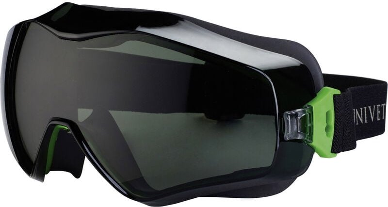 Univet 6X3 6X3-00-05 Vollsichtbrille mit Antibeschlag-Schutz, inkl. UV-Schutz Schwarz, Grün EN 166,