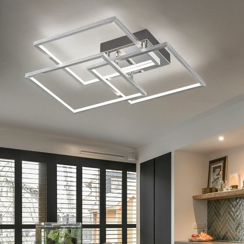 Thumbnail - Deckenlampe led Deckenlampe modern Deckenleuchte Wohnzimmer, glänzend, 1x led 25W 2200Lm 3000K, LxBxH 48x8,5x48 cm Wofi ...