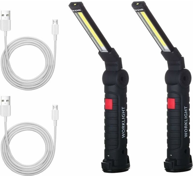 Alovez - x COB-Arbeitsleuchte, wiederaufladbare LED-Arbeitslampe, COB-Werkstattlampe, Taschenlampe, LED-Arbeitsleuchte m...