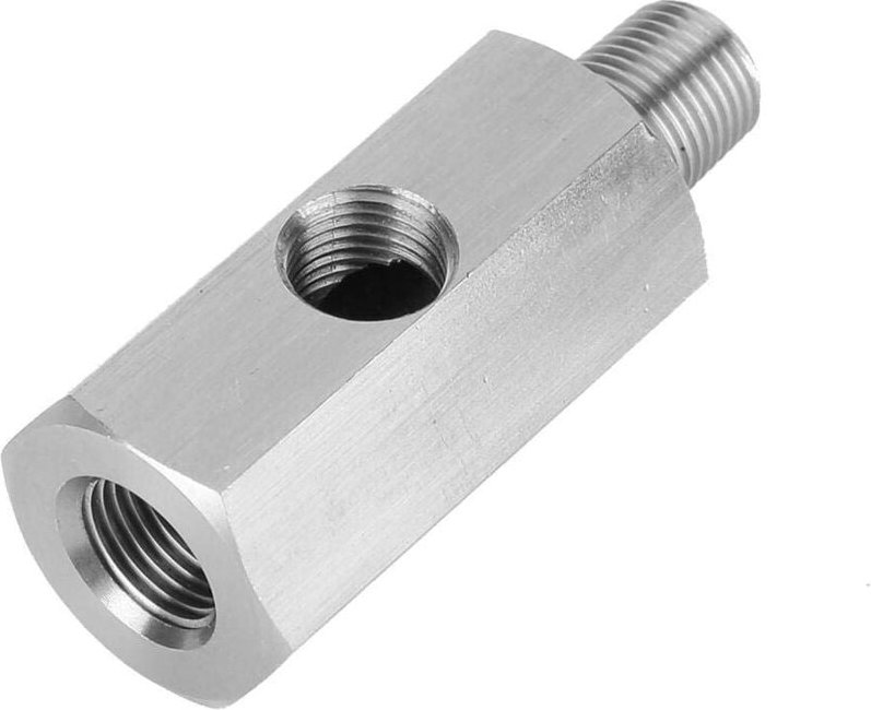 Qiedie - ldrucksensor-Adapter, Edelstahl-M10-Öldruckmesser-T-Teile auf NPT-Adapter-Turbovorschub