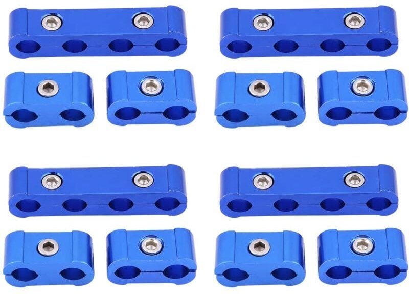 Ej.life - Zündkabel Halter, Zündkerzenkabel-Set Kabeltrenner Aluminium Gaszughalterung Teiler 12-teiliges geflochtenes M...