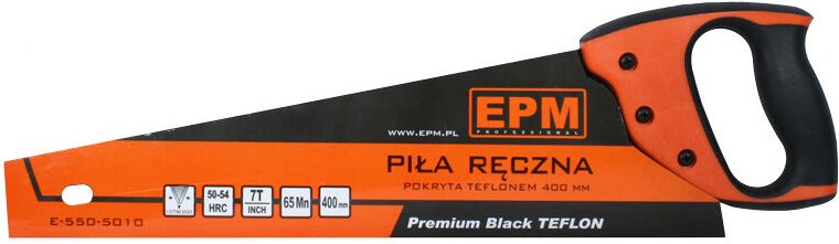 Teflon-Handsäge, 7 Zähne/Zoll, Premium, schwarz, Teflon, 450 mm – E-550-5012