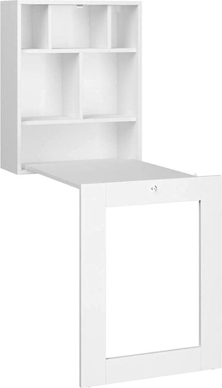 Schreibtisch Piegh. Hänger Bücherregal Büro Haus Weiss Matt 145x90x60cm Tilt