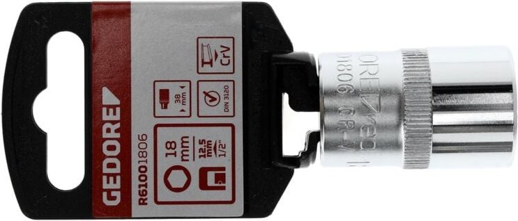 R61001806 Steckschlüsseleinsatz 1/2' 6-kant 18 mm Länge 38 mm