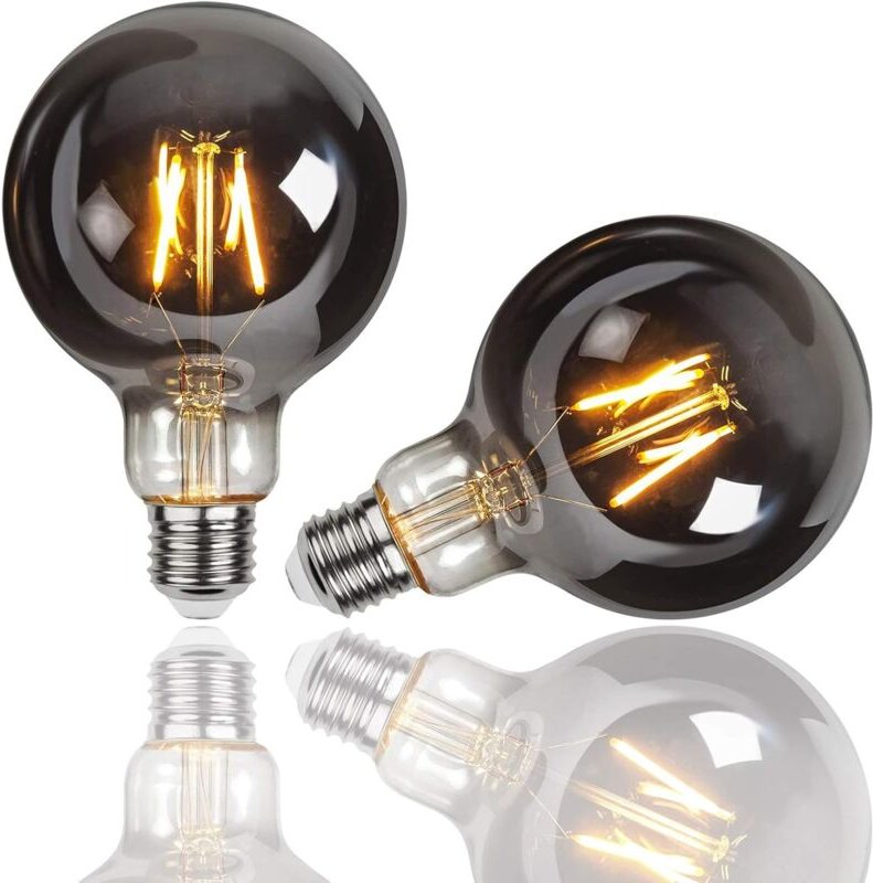 Ersandy - Edison-Glühbirne, 2 Stück, G95, E27, 4 w, LED-Glühbirne, Vintage, dekorative Lampe, Retro-Glühlampen, antike G...