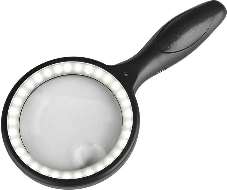 Lntyq Leselupe, 60X 30X 33LED Lupe mit Licht, USB wiederaufladbare LED Lupe, beleuchtete Lupe zum Lesen