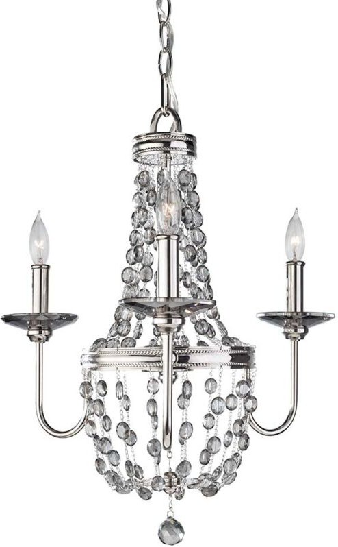 Elstead - Kronleuchter Deckenleuchte Pendellampe Nickel d 47 cm Esszimmerleuchte 3 Flammig