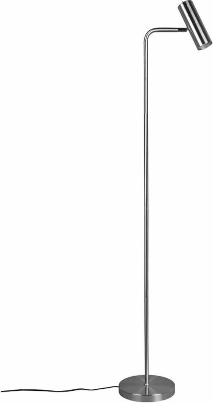 Stehleuchte modern Stehlampe mit verstellbarem Spot silber Wohnraum Designlampe, Lese Spot Strahler, nickel matt, led 5 ...