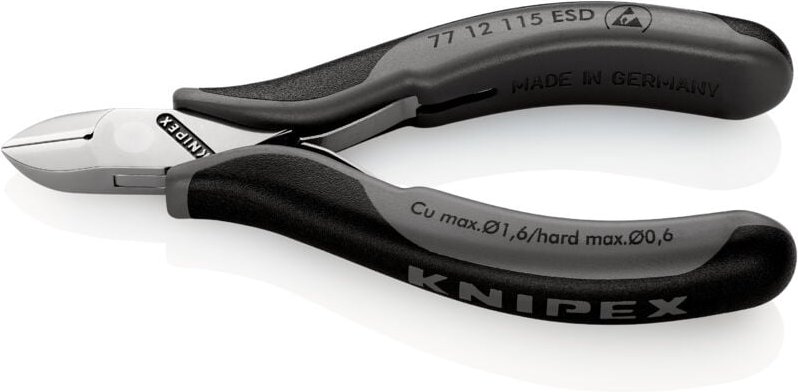 Knipex - 77 12 115 esd esd Seitenschneider mit Facette 115 mm