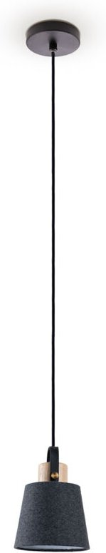 Paco Home - Hängelampe Pendelleuchte Esstisch Wohnzimmerlampe Deko Lampenschirm Stoff E27 Schwarz-Grau, Ø15cm