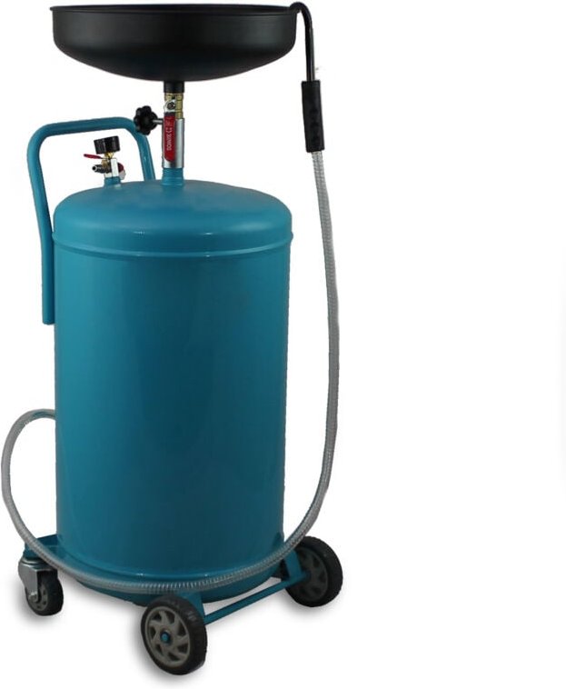 Bituxx - Mobiler 80L Ölauffangwagen Ölablassgerät Altölauffang Ölwechsel Druckluft Entleerung 38,5cm Trichter