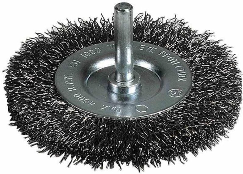 Scheibenbürste100 mm 0,3 mm gewellt, 6 mm-Schaft