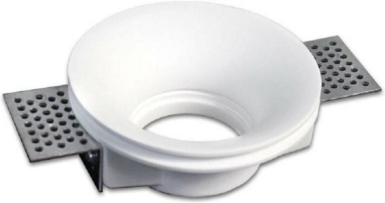 Trade Shop Traesio - Trade Shop - portafaretto in gesso scomparsa tondo support faretto GU10 GS-13 -