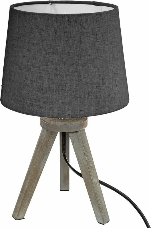 Atmosphera - Lampe, Holz, Stativ, Lampenschirm, Grau H31, dunkelgrau