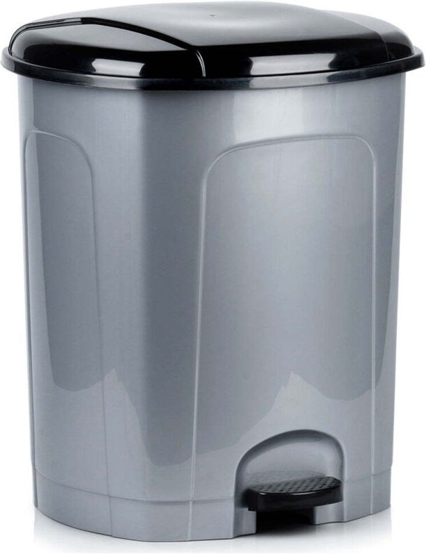 Pedal waste bin plastic gray 50 l