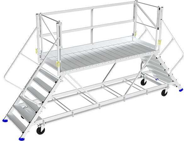 Mobile Laufsteganlage mit Beidseitiger Zugang - Podest länge 3.00m - PFDCDA140-03-GCD