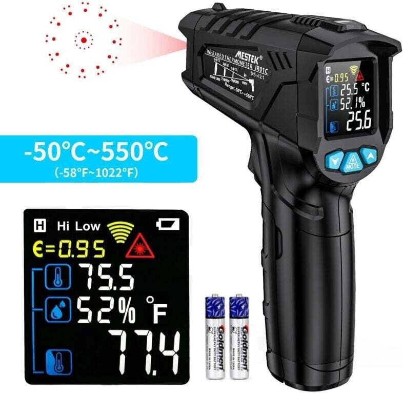 Professionelles berührungsloses Infrarot-Laserthermometer, Infrarot-Temperaturpistole -50 °C bis 550 °C