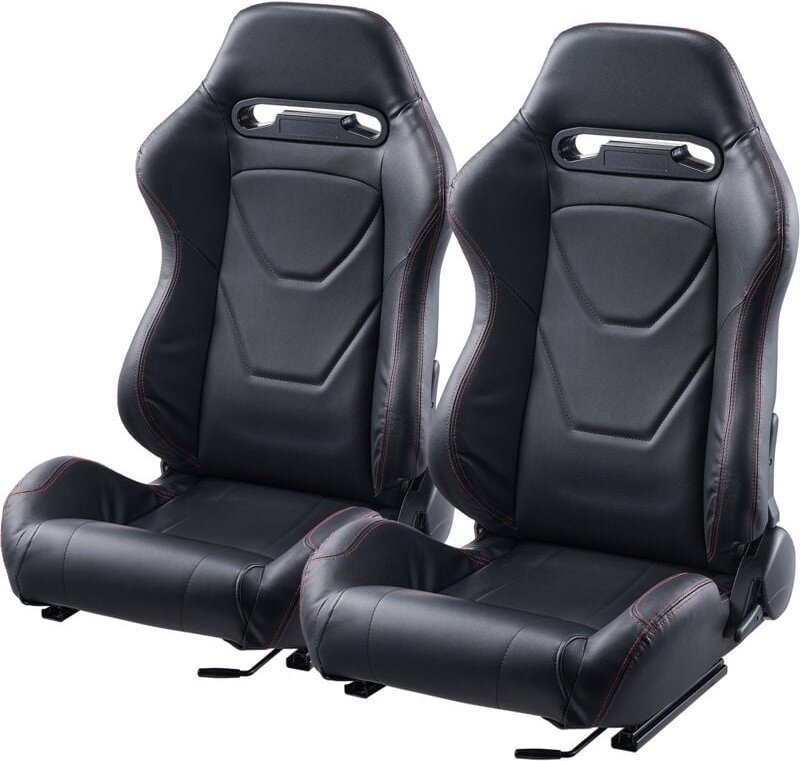 Mophorn Rennsitz 2er-Set, verstellbares Liege-Cockpit mit hochelastischem Schaumstoff, PVC-Leder, Q235B-Schieber für Ren...