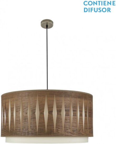 Senko - fabrilamp Pendelleuchte 3LIGHTS Modell Alexandra Leder / Holz dunkel