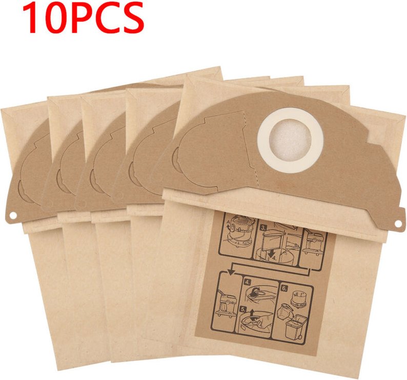 Papierstaubbeutel für Kärcher WD2250 A2004 A2054 MV2 Staubsauger – 10 Stück, 250 x 238 mm