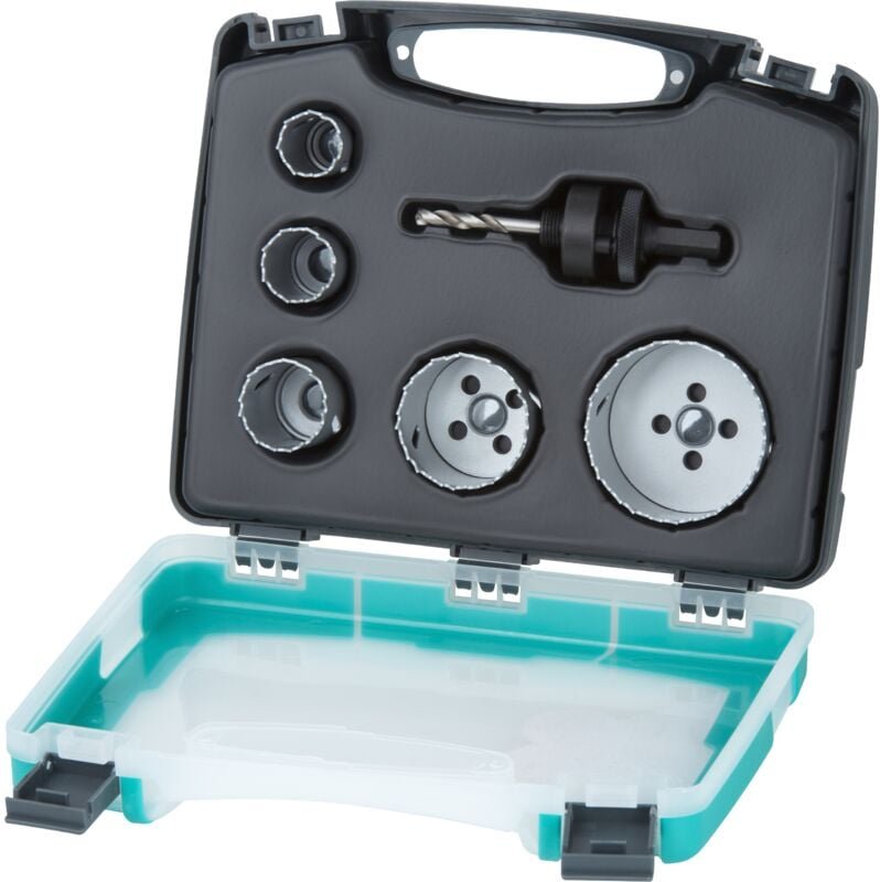 Wolfcraft - i Bi-Metall-Lochsägeneinsatz-Set "Elektro und Sanitär" i 3498000 i ø 25–68 mm, 6-tlg., Schnitttiefe 40 mm, f...