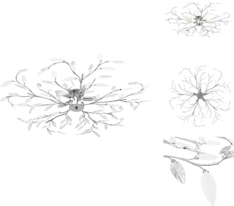 Vidaxl - Deckenleuchten - Living Deckenleuchte mit Acrylglas-Blätter für 5 x E14-Lampen Weiß - Weiß