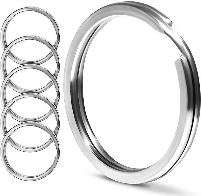 Ymyny - Crediri Schlüsselanhänger aus Edelstahl – 5 Stück 25 mm runde Spaltringe für Schlüsselanhänger – Chirurgische Sc...
