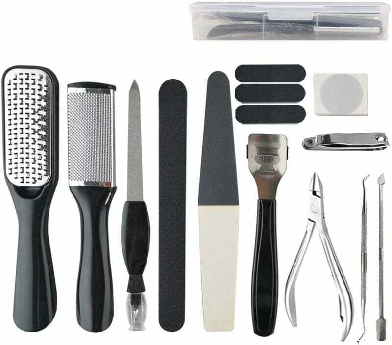 Professionelles Pediküre-Set, Hornhautfeile, Hornhautraspel, Pediküre-Werkzeuge aus Edelstahl, doppelseitige Hornhautfei...