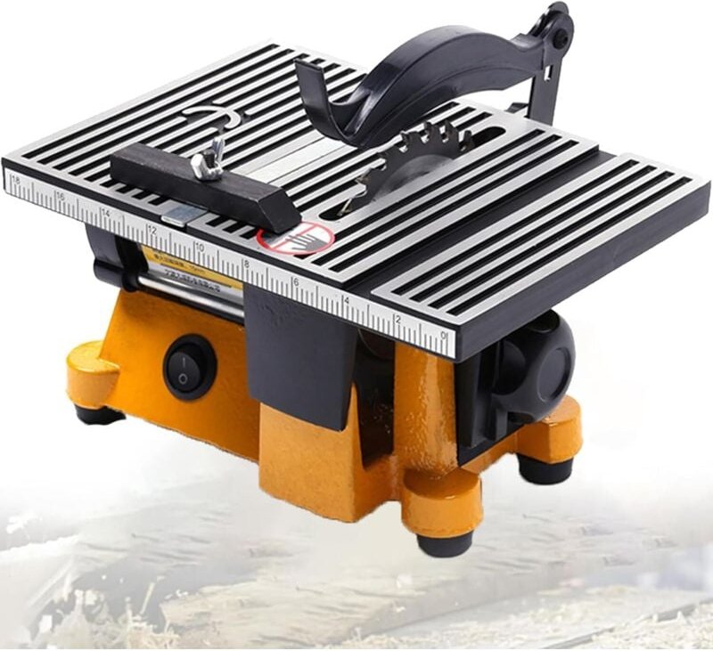 Tragbare Präzisions-Tischkreissäge mit 3 Sägeblättern, einstellbarem Winkel, 15 mm Schnittstärke, 5000 U/min Geschwindig...