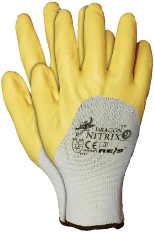 Arbeitshandschuhe mit Nitril - Beschichtung gelb 9