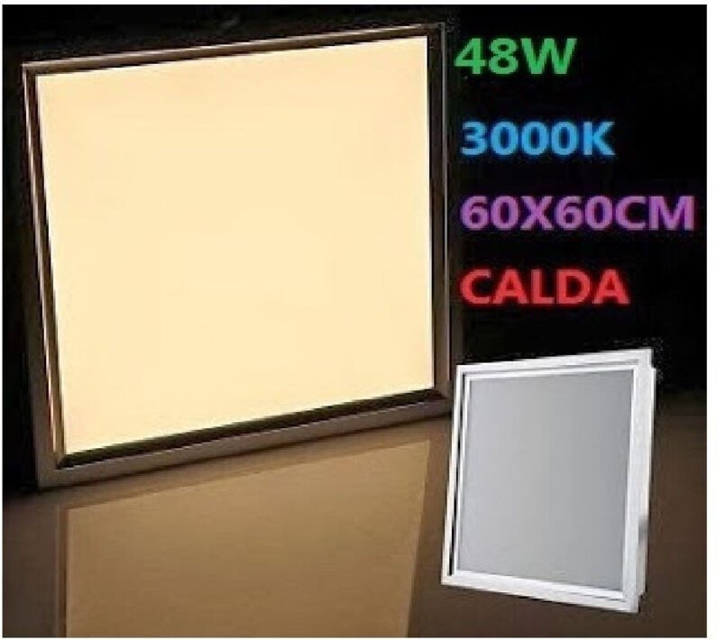 Trade Shop Traesio - Trade Shop - LED-Lampenpanel quadratisch 48W Einbau 220V kalt warm weiss 60x60cm -