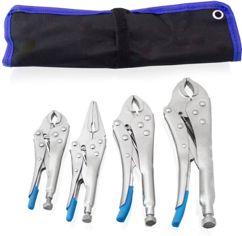 Bituxx - Feststellzangen Set 4 tlg. Gripzangen Klemmzange Schweißer Zange Langbeckzange Feststellzange