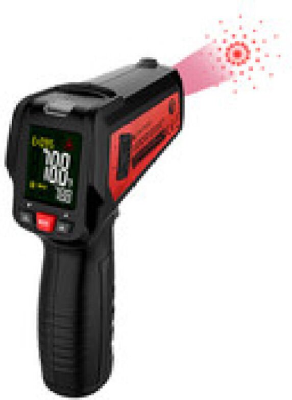 Termometro a infrarossi portatile, intervallo di temperatura -50580℃, rapporto distanza-bersaglio 12:1, compatibile con ...