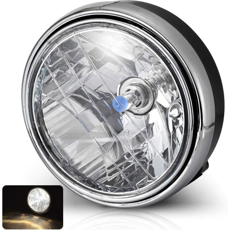 Ej.Life Phare Motorrad-Scheinwerfer, Vintage-Motorrad-Scheinwerfer, Retro-Scheinwerfer, Ersatz für Cb400/Hornet 250/Vtec...