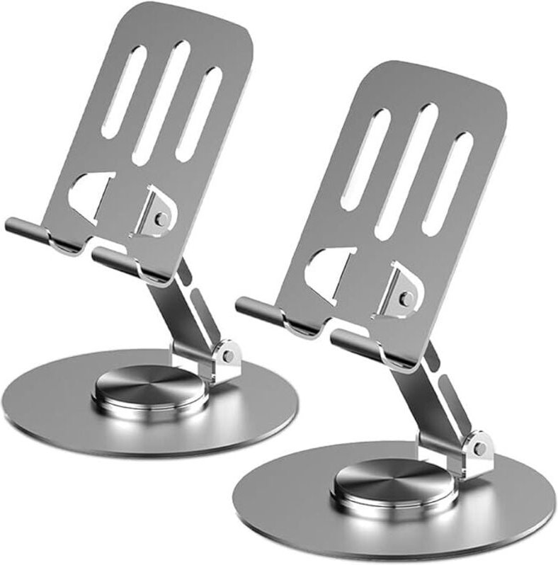 Stück Handyhalter, Verstellbarer Aluminium-Klapphandyständer für 4-8 Zoll Smartphones - Grau