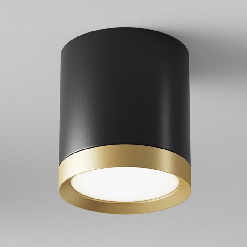 Maytoni - Hoop Aufbau-Downlight Schwarz, Gold, 9,6 cm, GX53