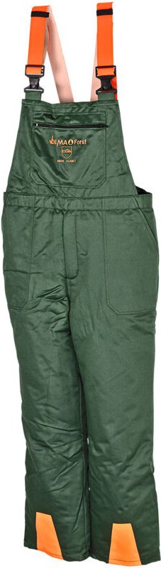 Dema - Forst Schnittschutz-Latzhose eco grün/orange s-xxxl en 11393-2 Schnittschutzhose